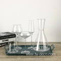 elegant wine glass decanter with gold plating bottom